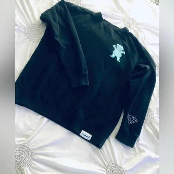 Diamond Supply Co. Black Sweater with Blue Bear - Picture 2 of 4